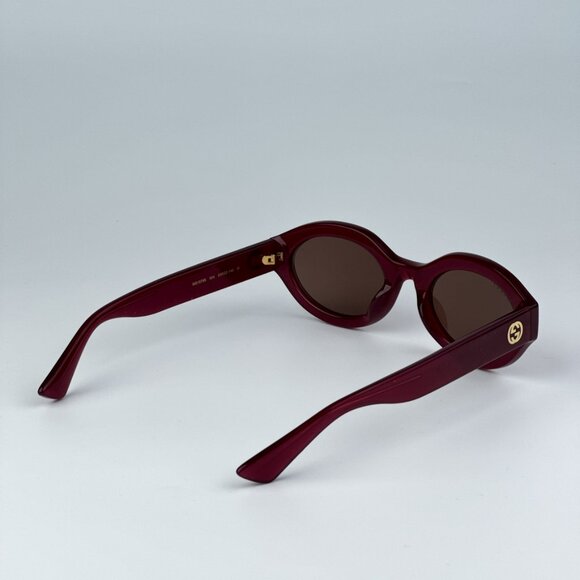 Gucci GG1579S  004 BRAND NEW Sunglasses Fuchsia Brown  Unisex Oval main image 7